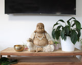 Yorkshire Bonsai Happy Buddha Whitewash 50cm Statue