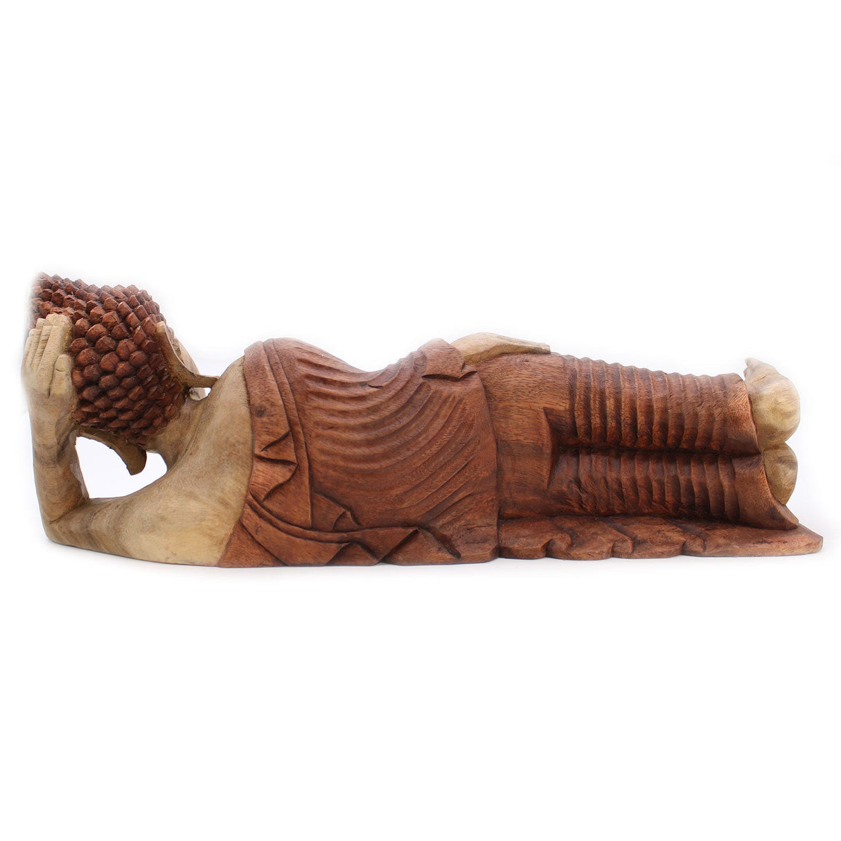 Yorkshire Bonsai Hand Carved Buddha Statue Wooden Decor - 40cm