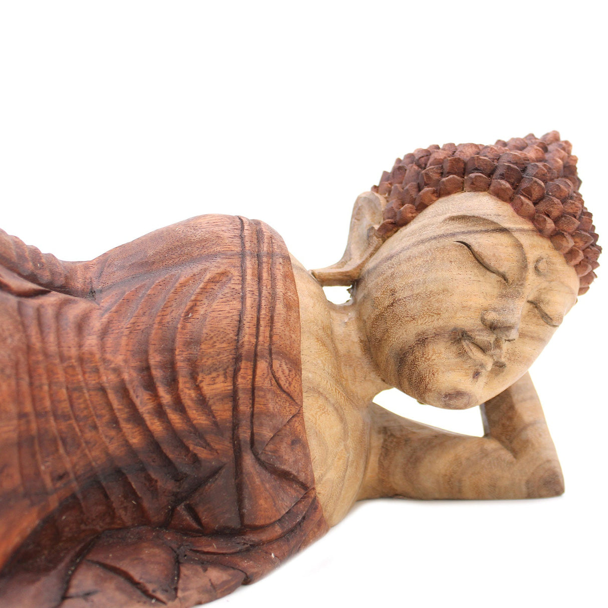 Yorkshire Bonsai Hand Carved Buddha Statue Wooden Decor - 40cm