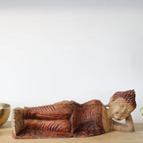 Yorkshire Bonsai Hand Carved Buddha Statue Wooden Decor - 40cm