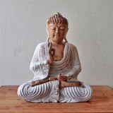 Yorkshire Bonsai Whitewash Buddha Statue Teaching Pose - 30cm