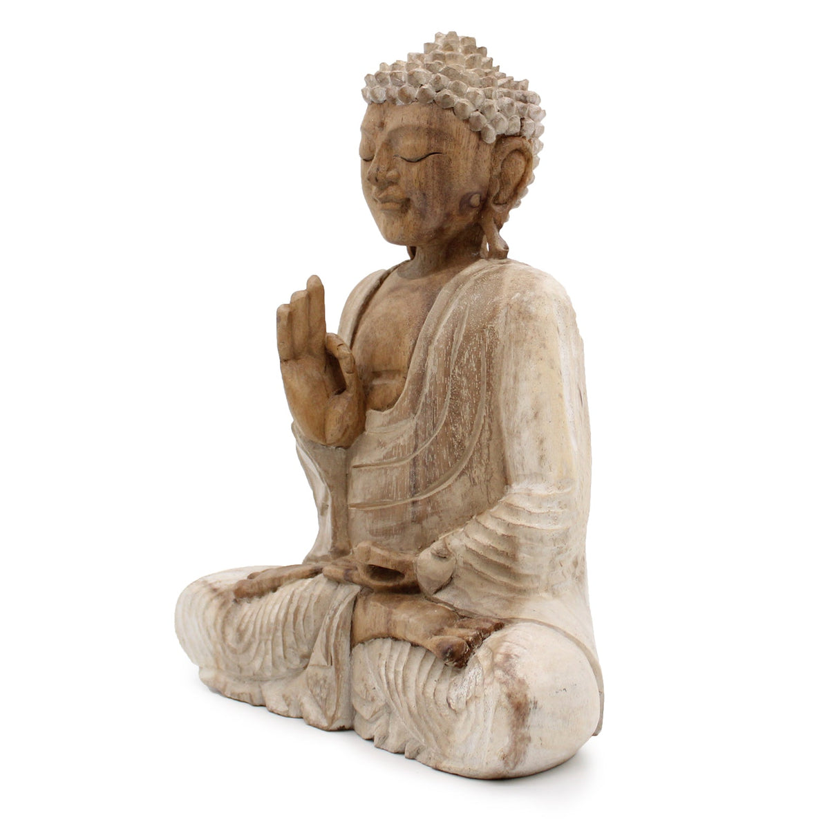Yorkshire Bonsai Whitewash Buddha Statue Teaching Pose - 30cm