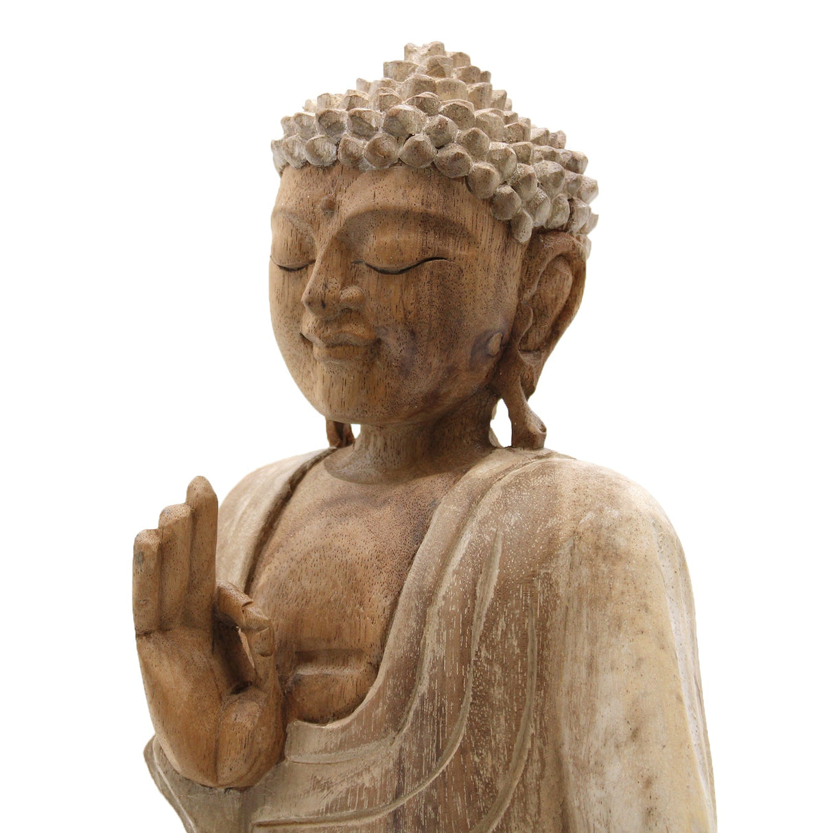 Yorkshire Bonsai Whitewash Buddha Statue Teaching Pose - 30cm