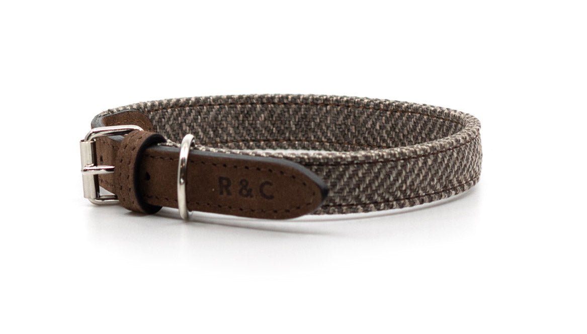 Ralph & Co Herringbone Leather Dog Collar - Lincoln