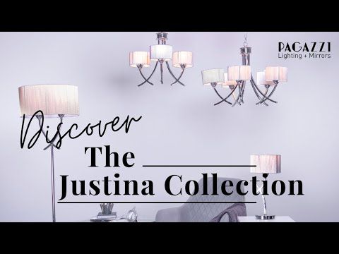 Pagazzi Justina Polished Chrome Table Lamp with Silver String Shade - 43cm