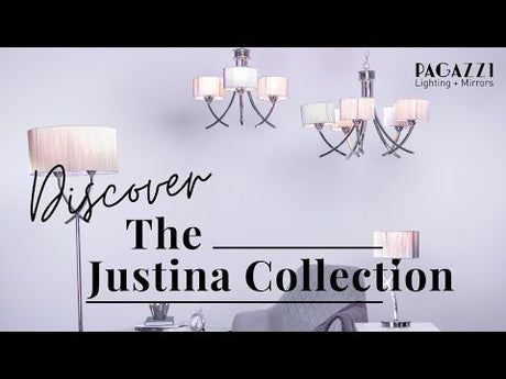 Pagazzi Justina Chrome Wall Light with Silver String Shade