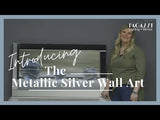 Pagazzi Metallic Silver Liquid Art with Mirrored Frame - 67x117cm