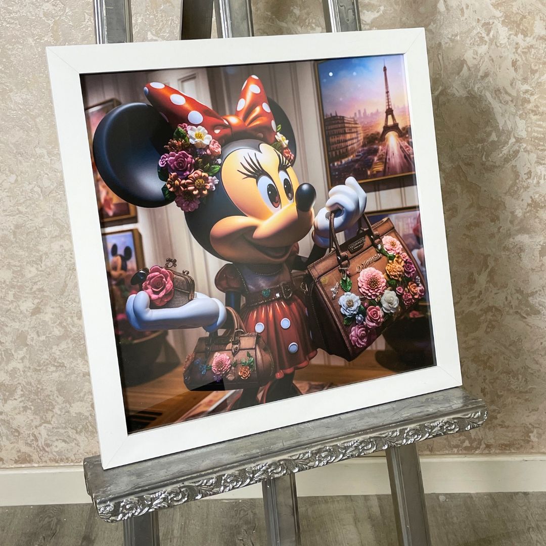 Pagazzi Diva Minnie Mouse Artwork with White Frame