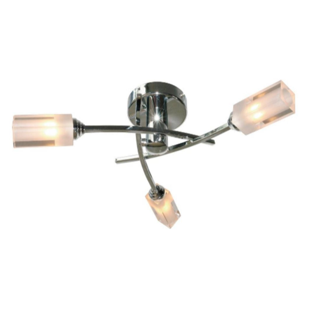 Pagazzi Icarus 3 Light Semi-Flush Ceiling Light Polished Chrome