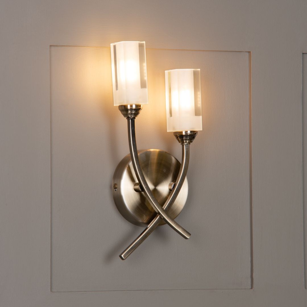 Pagazzi Icarus 2 Light Wall Light Antique Brass