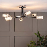 Pagazzi Icarus 6-Light Semi-Flush Ceiling Light Polished Chrome