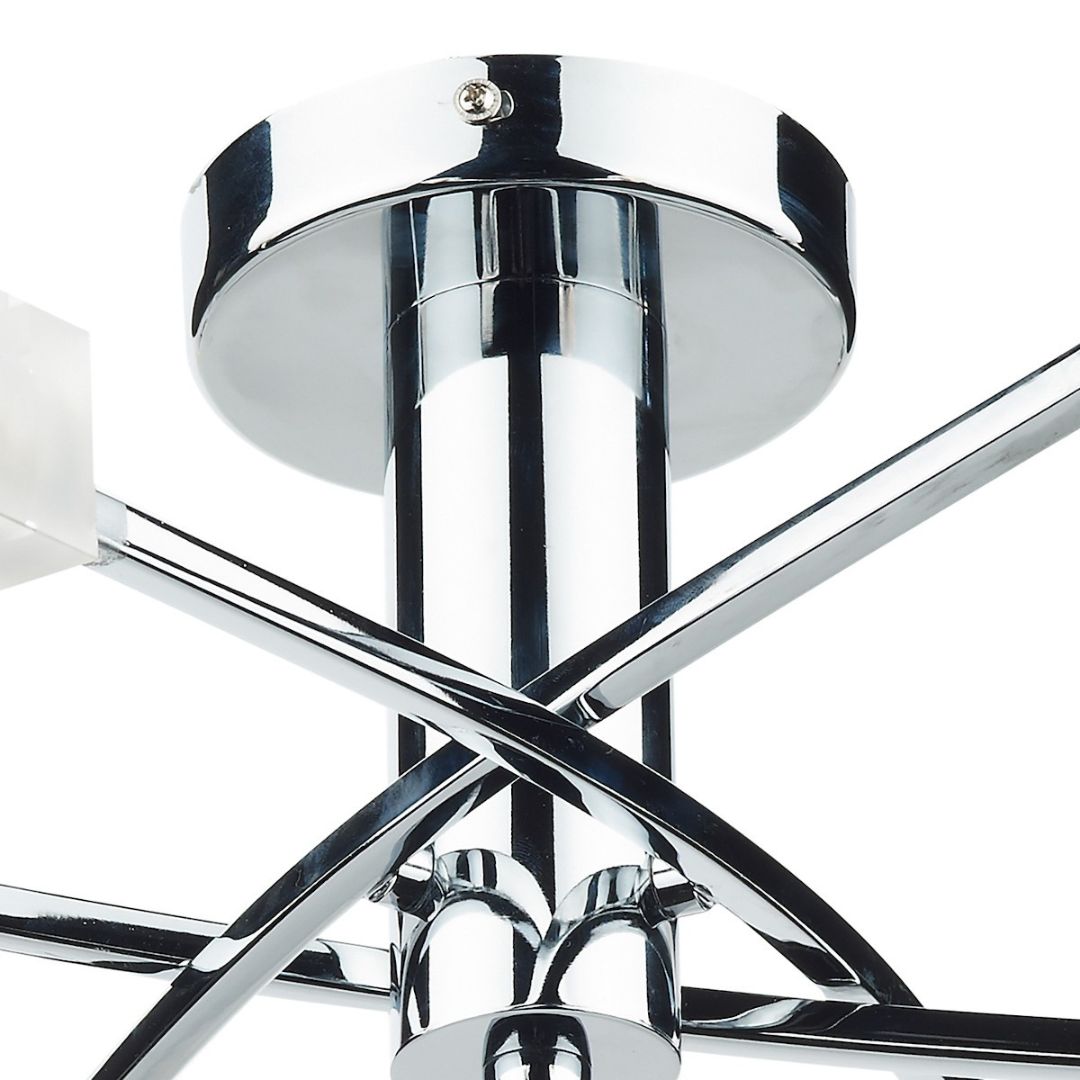 Pagazzi Icarus 6-Light Semi-Flush Ceiling Light Polished Chrome