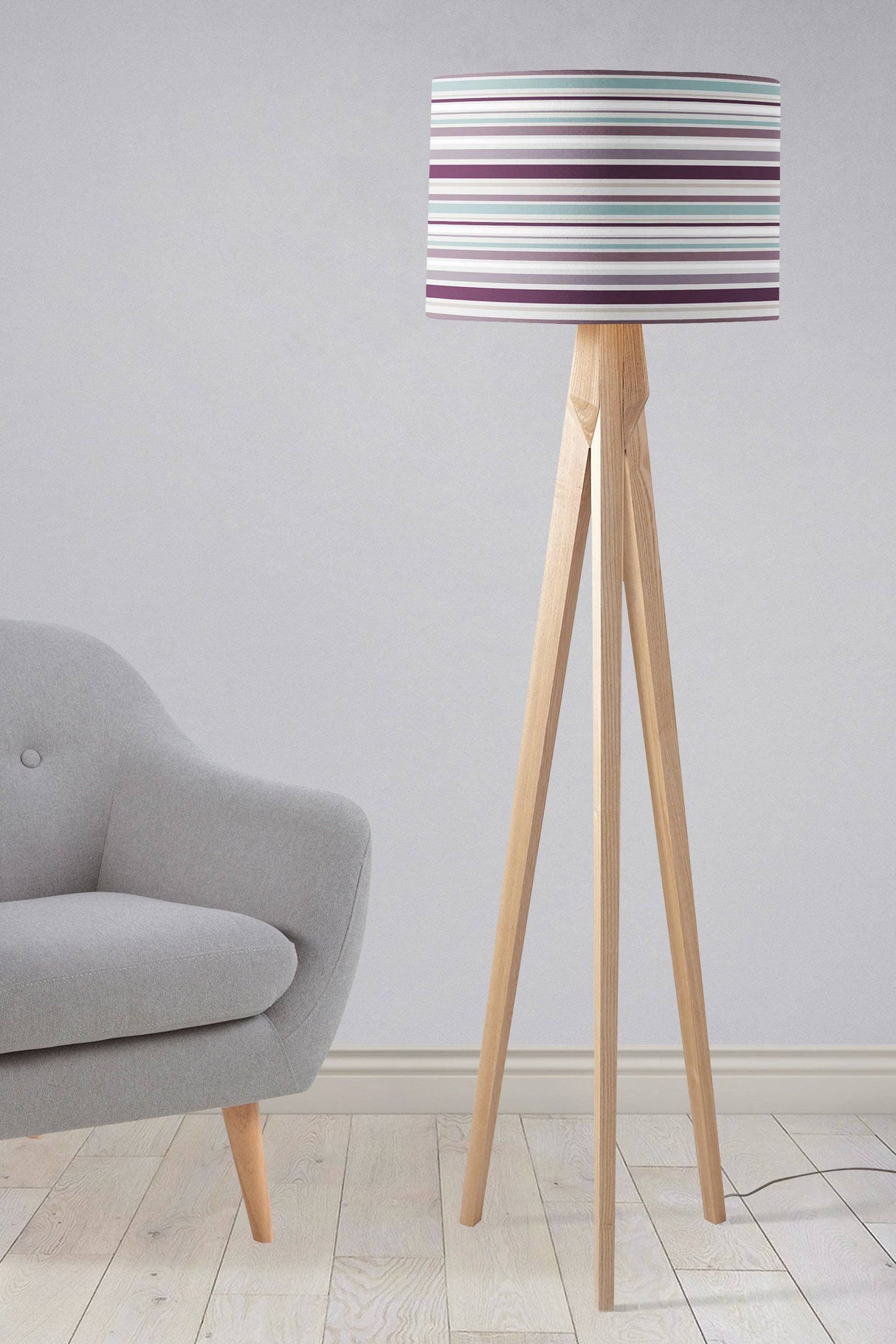 Shadowbright Purple Striped Ceiling or Table Lampshade