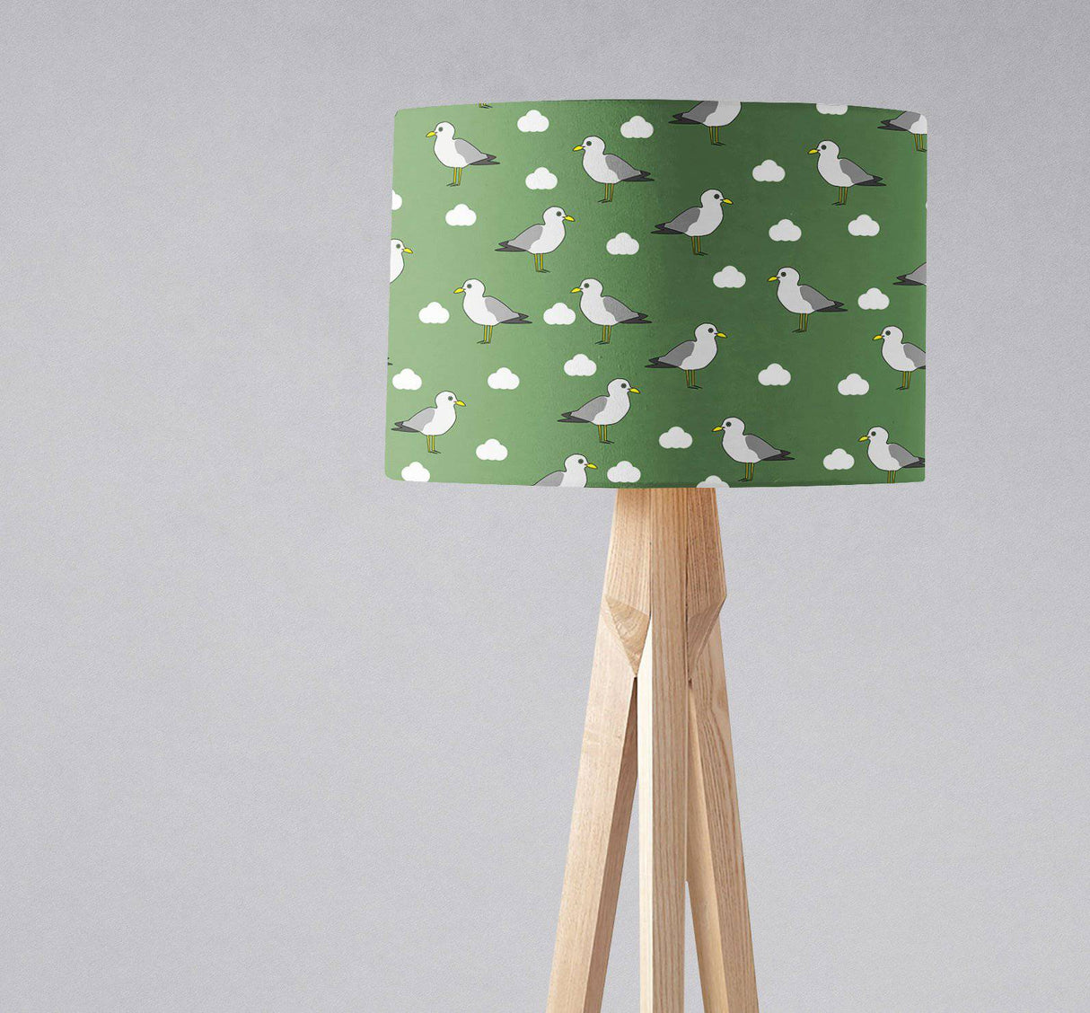 Shadowbright Green Ceiling or Table Lampshade with Seagull Design