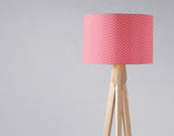 Shadowbright Pink Lampshade with White Chevron Design for Ceiling or Table