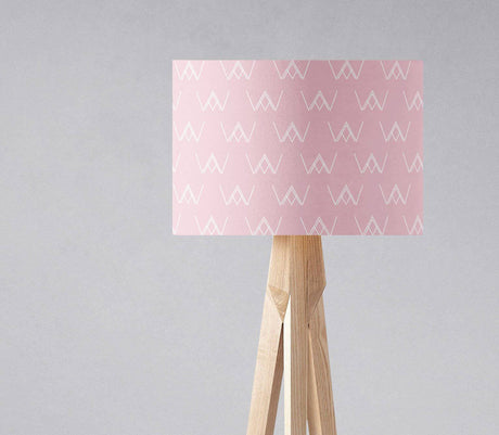 Shadowbright Pink Lampshade with White Abstract Design