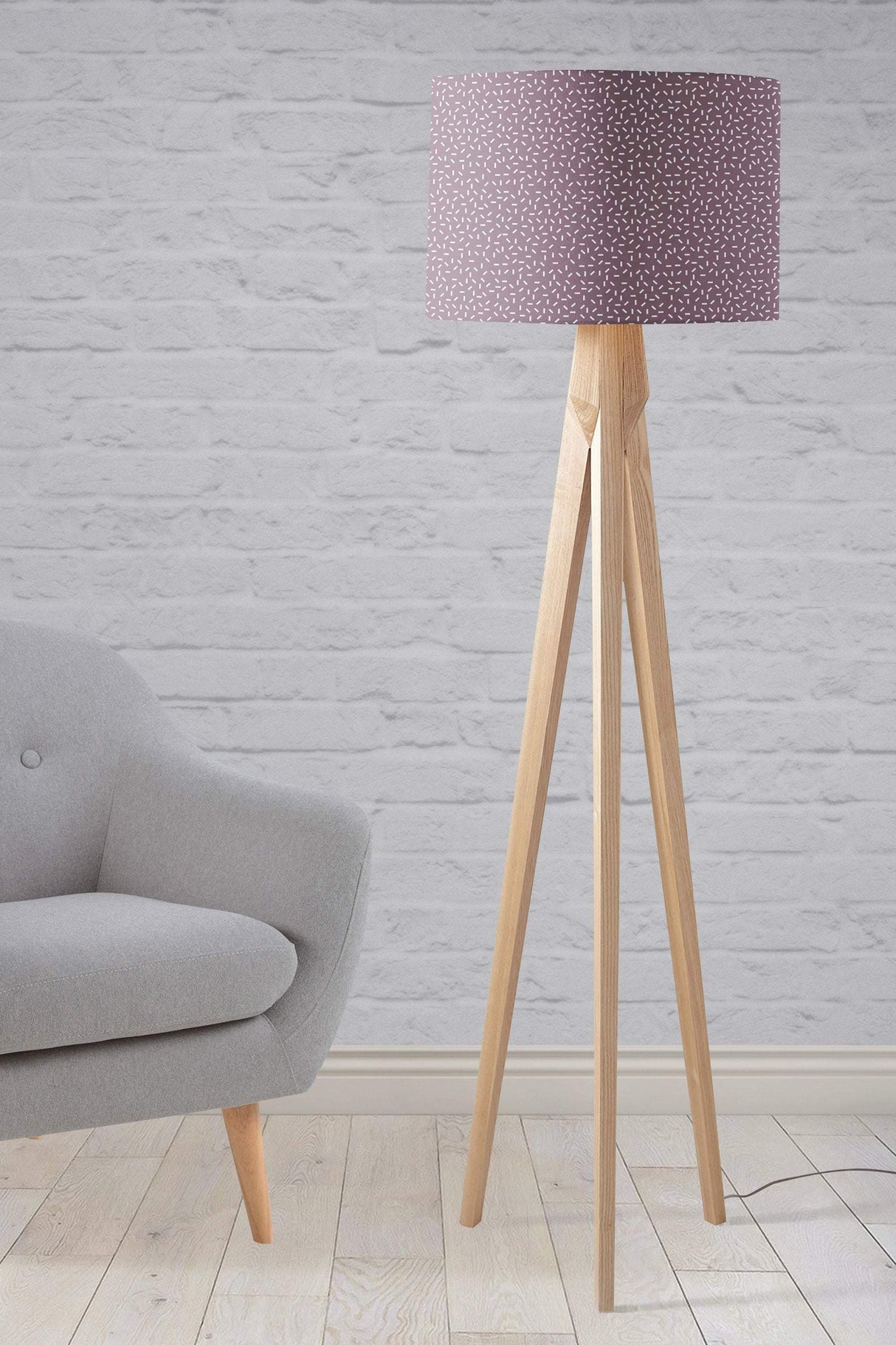 Shadowbright Purple Ceiling or Table Lampshade with Modern Line Design