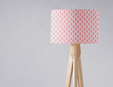 Shadowbright Pink Lampshade with White Geometric Design