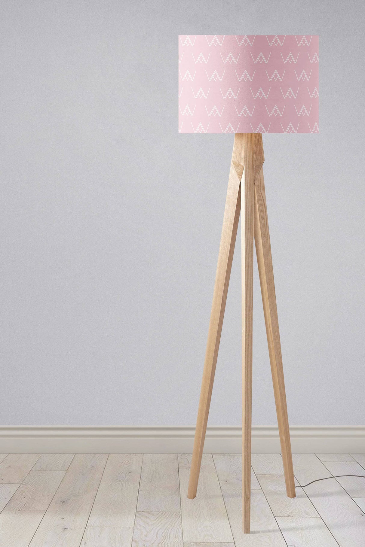 Shadowbright Pink Lampshade with White Abstract Design