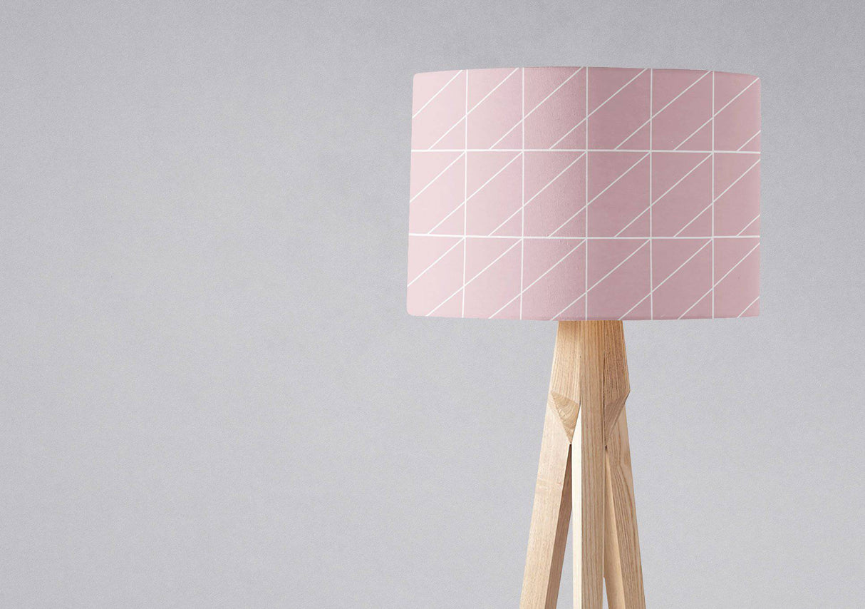 Shadowbright Blush Pink with White Geometric Design Lampshade, Ceiling or Table