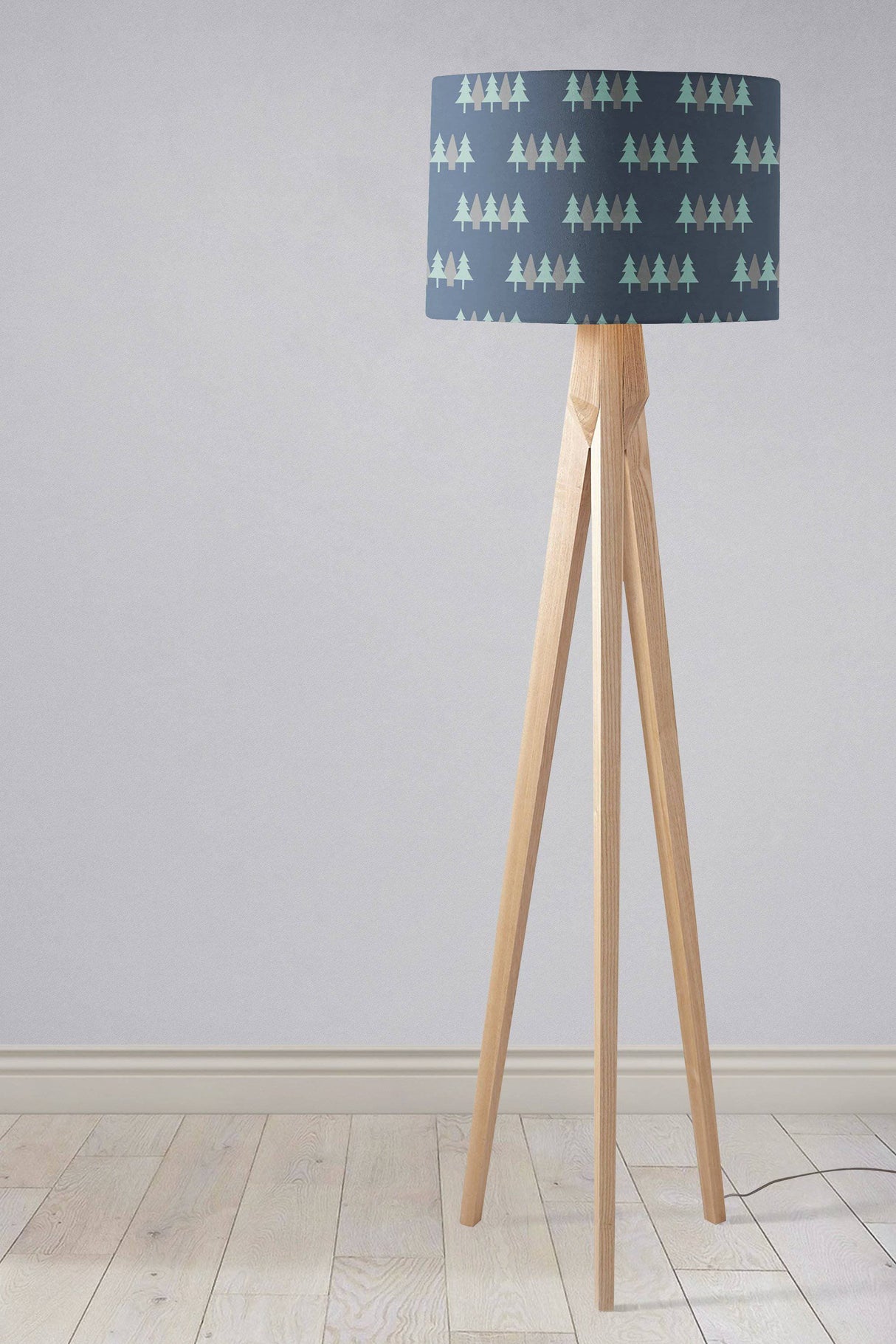 Shadowbright Dark Blue Scandinavian Forest Lampshade, Ceiling or Table