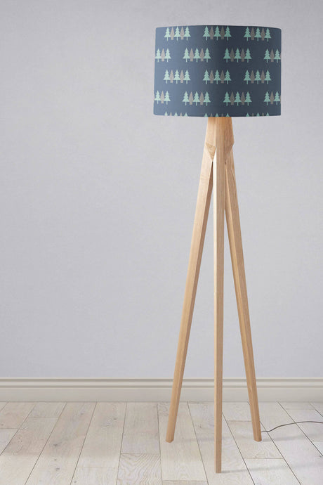 Shadowbright Dark Blue Scandinavian Forest Lampshade, Ceiling or Table