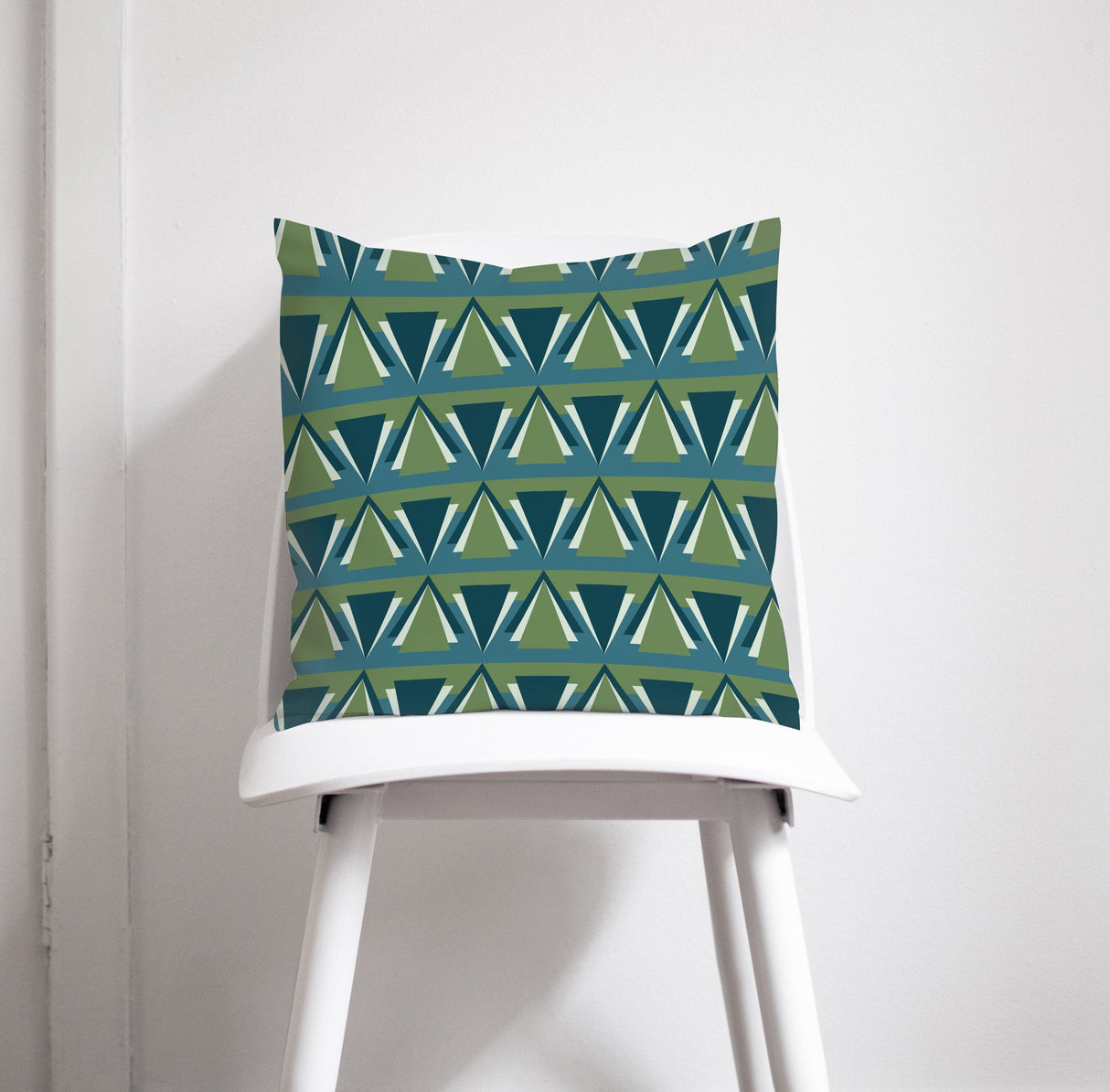 Shadowbright Green and Blue Art Deco Design Cushions, Throw Pillow