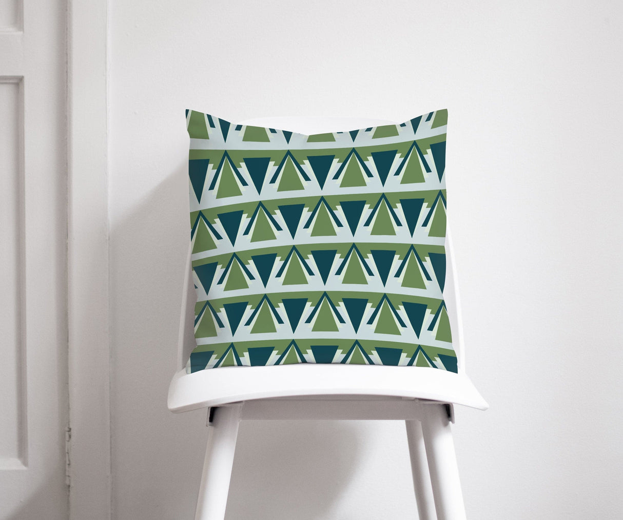 Shadowbright Green and Grey Art Deco Design Cushion, Throw Pillow