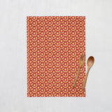 Shadowbright Orange Tea Towels with 70's Retro Design, Dish/Kitchen Towels