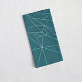 Shadowbright Teal Tea Towel with a White Line Geometric Design, Dish/Kitchen Towel