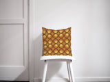 Shadowbright Mustard, Brown and Orange Cushion with a 70's Retro Design