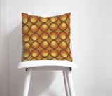 Shadowbright Mustard, Brown and Orange Cushion with a 70's Retro Design