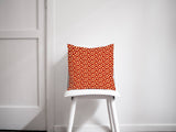Shadowbright Orange Cushion with a 70's Retro Circles Design, Throw Pillow
