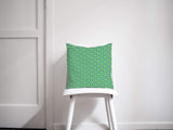Shadowbright Green and Blue Circles 70's Retro Design, Throw Pillow