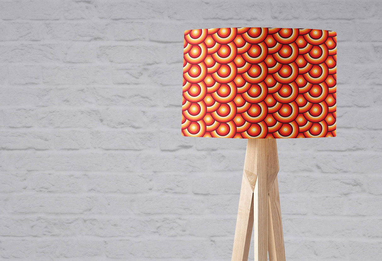 Shadowbright Orange and Brown Circles Design Retro 70's Lampshade
