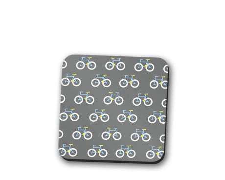 Shadowbright Grey Coaster with a Bicycle Design, Table Decor Drinks Mat