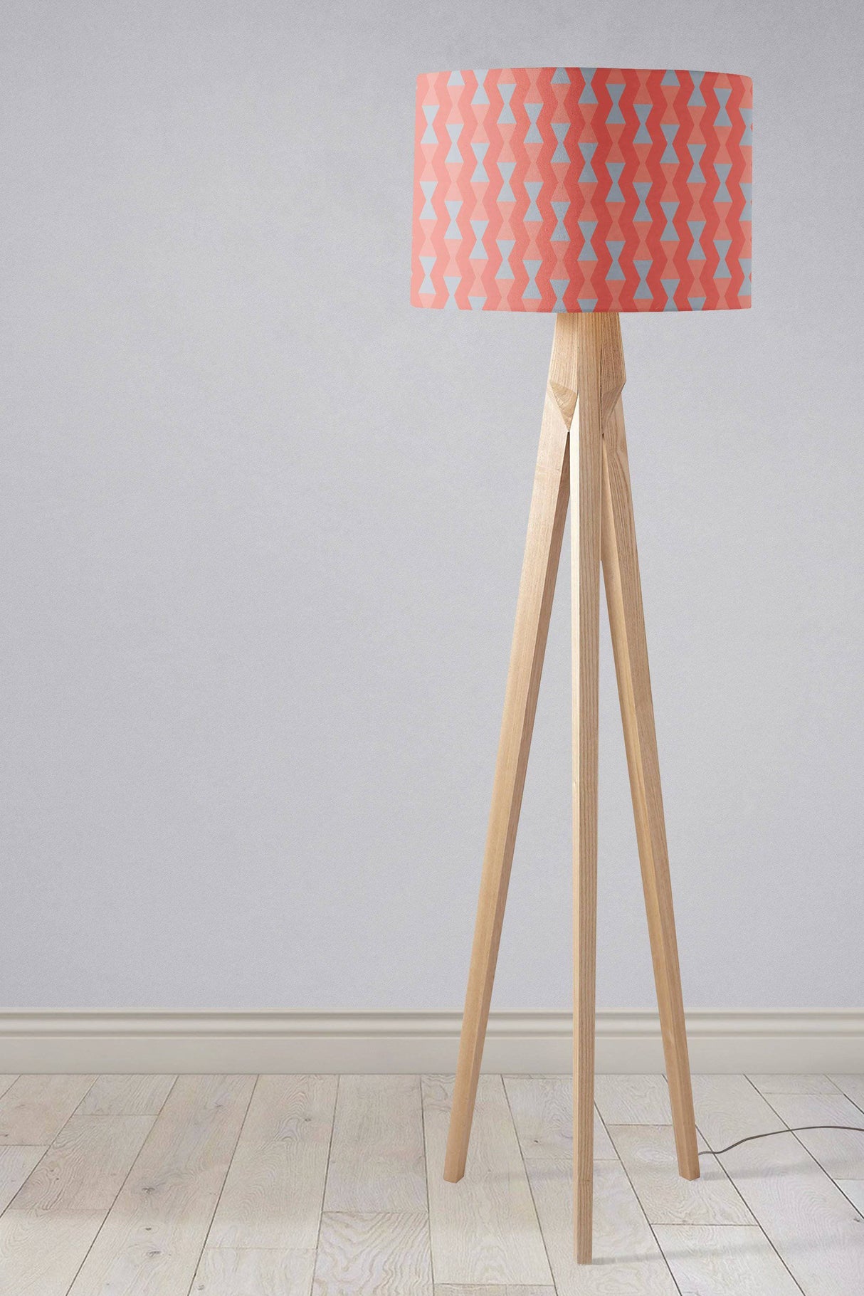 Shadowbright Coral and Grey Mid century Modern Retro Lampshade