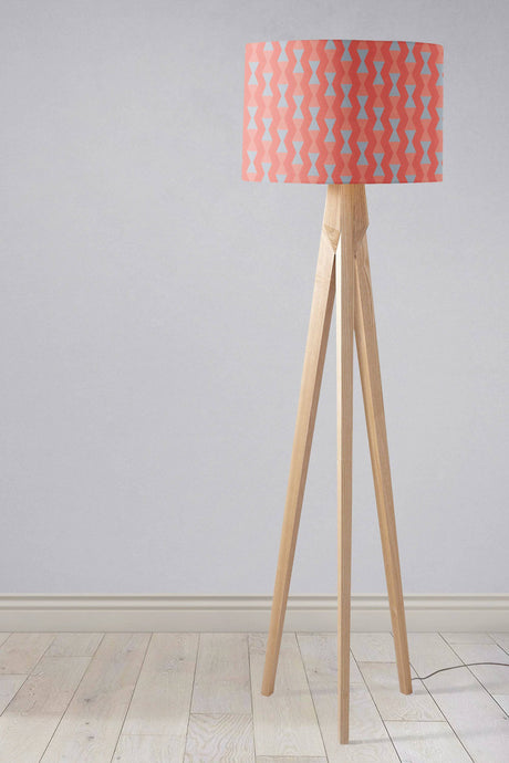 Shadowbright Coral and Grey Mid century Modern Retro Lampshade