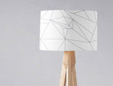 Shadowbright White Lampshade with a Grey Lines Geometric Design