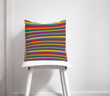 Shadowbright Rainbow Striped Design Cushion, Throw Pillow
