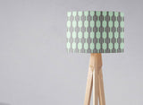 Shadowbright Grey Lampshade with Mint Green Geometric Design, Ceiling or Table