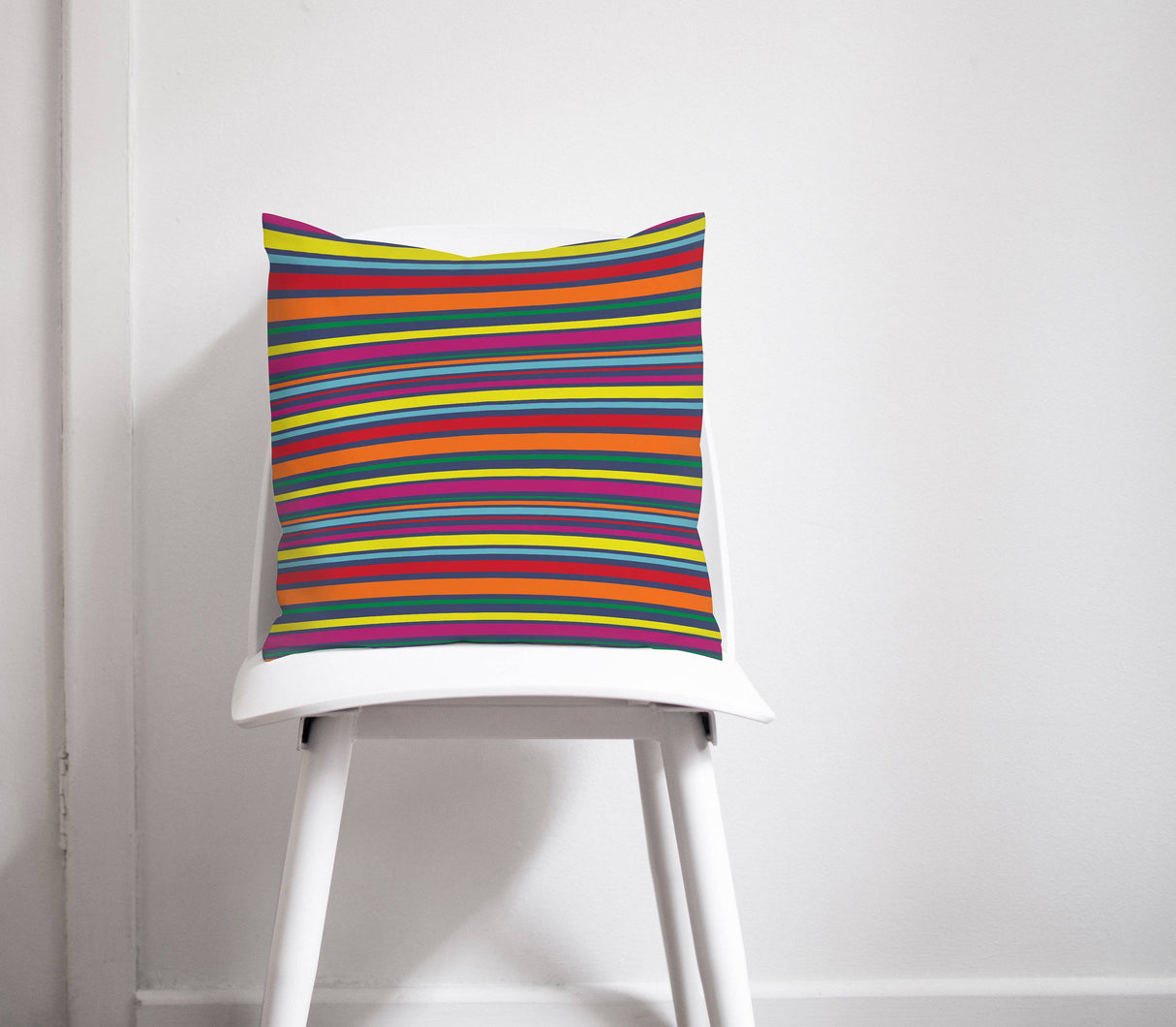 Shadowbright Rainbow Striped Design Cushion, Throw Pillow