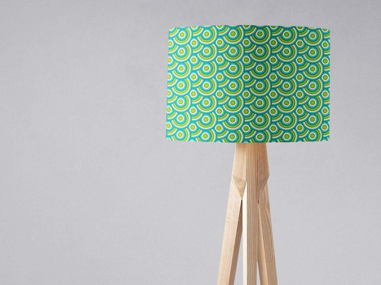 Shadowbright Green with 70's Retro Circles Design Lampshade