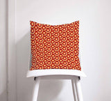 Shadowbright Orange Cushion with a 70's Retro Circles Design, Throw Pillow