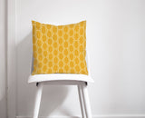 Shadowbright Yellow Cushion with White Squares Geometric Design, Throw Pillow