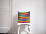Shadowbright Rainbow Striped Design Cushion, Throw Pillow