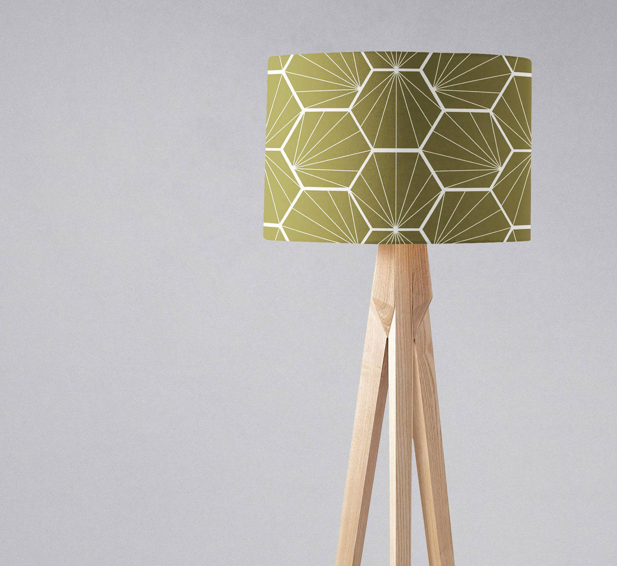 Shadowbright Olive Green Hexagon Design Geometric Ceiling or Table Lampshade