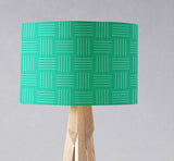 Shadowbright Green with White Lines Geometric Design Lampshade, Ceiling or Table