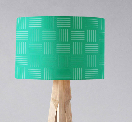 Shadowbright Green with White Lines Geometric Design Lampshade, Ceiling or Table