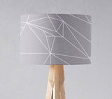 Shadowbright Grey and White Lines Geometric Design Lampshade